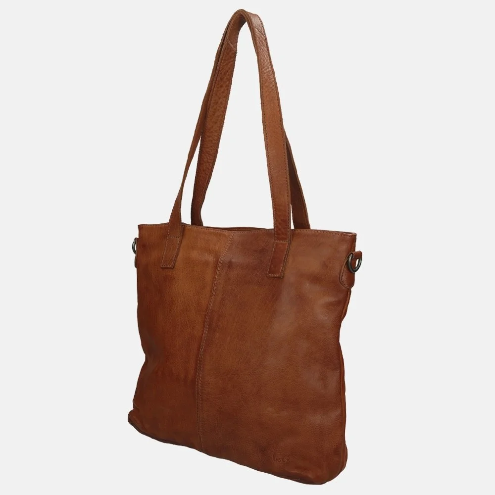 Shopper discount cognac leer